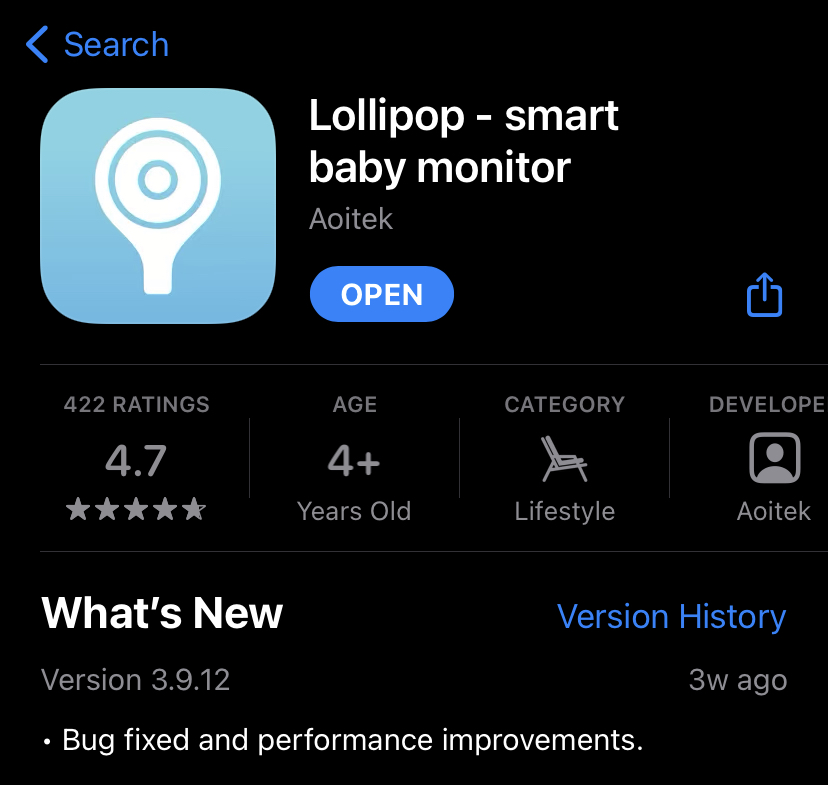 Lollipop Baby Camera // Contenido, instalación y uso de la app. 