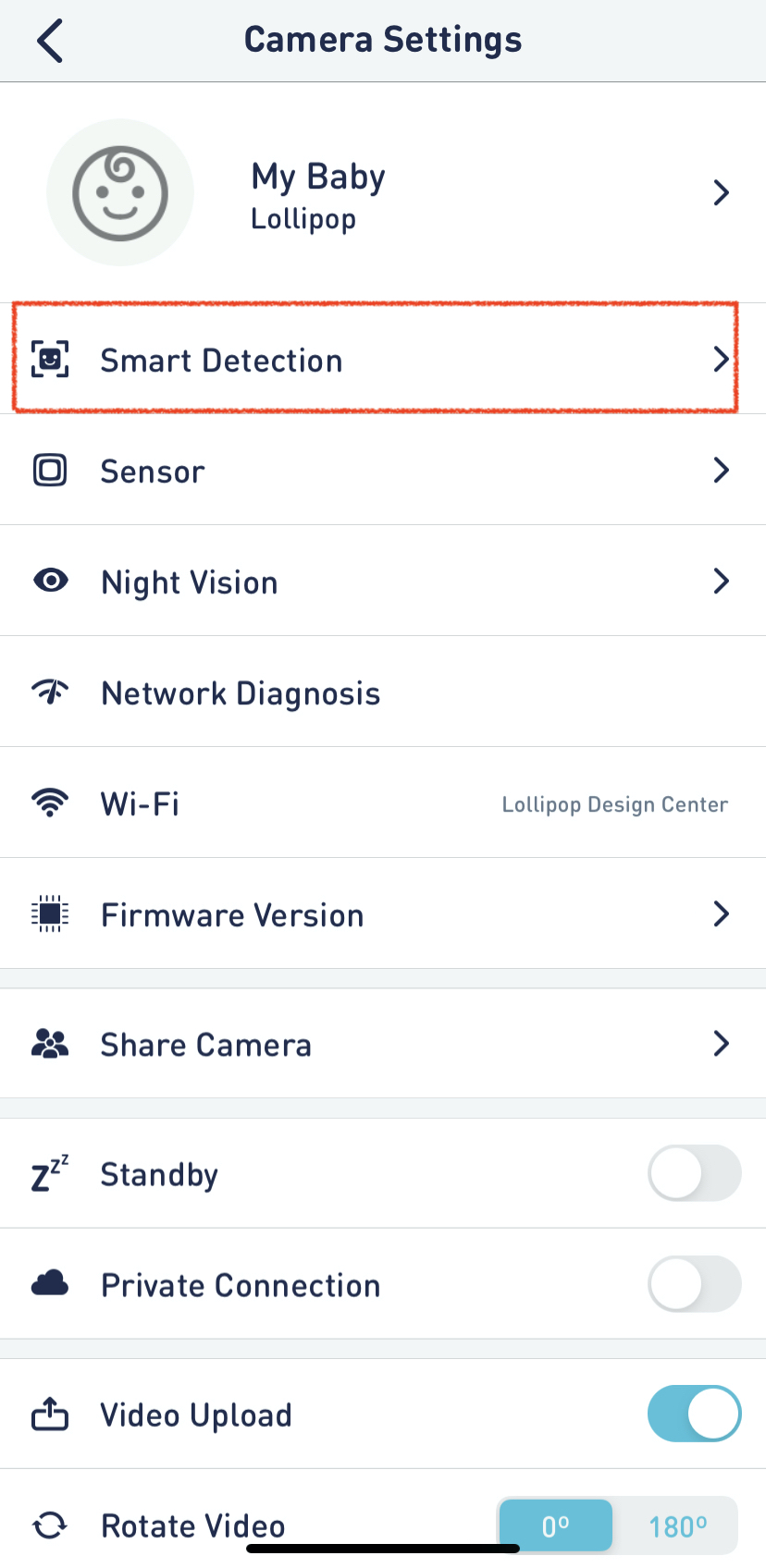 Smart Detection (Cry, Motion, Noise) – Lollipop Support